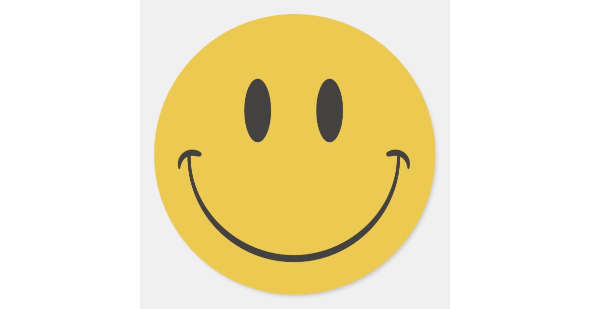 Super Big Smile Happy Face Emoji Classic Round Sticker