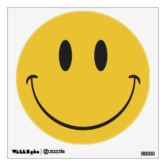 Super big smile happy face Emoji Wall Decal (Front)