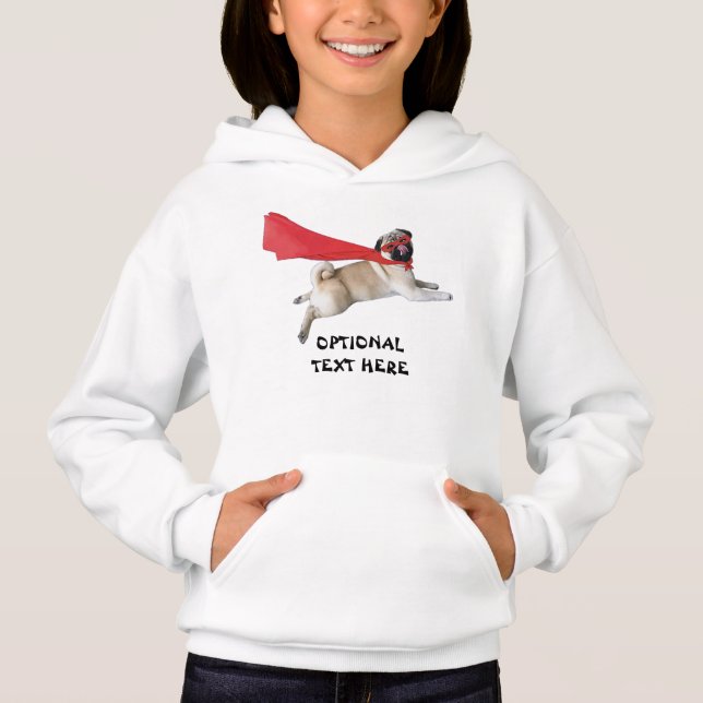 Super Biscuit Flying Pug Dog Dad Mom  Hoodie (Front)