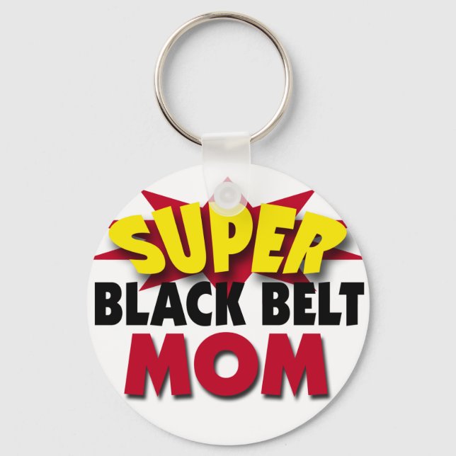 Super Black Belt Mom Keychain (Front)