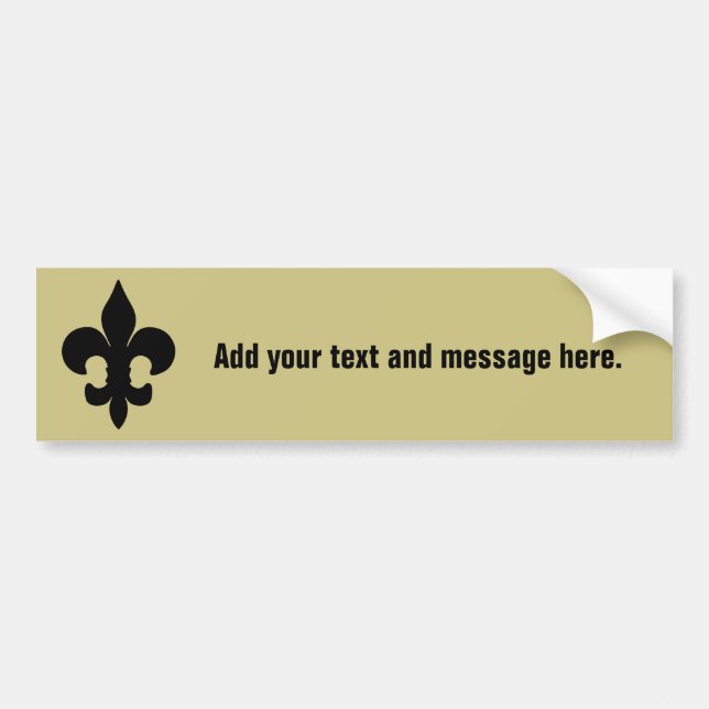 Super Black Fleur de lis Bumper Sticker (Front)