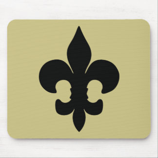Super Black Fleur de lis Mouse Pad