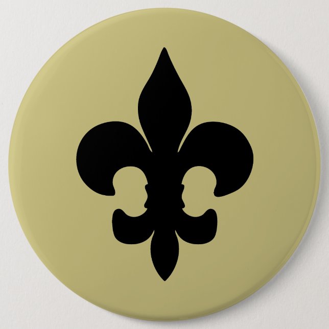Super Black Fleur de lis Pinback Button (Front)