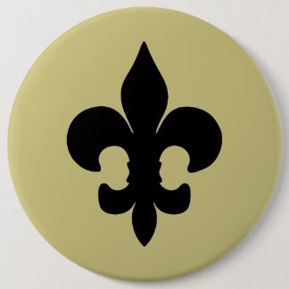 Super Black Fleur de lis Pinback Button