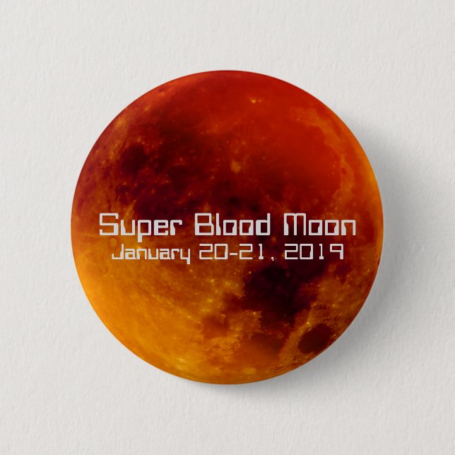 Super Blood Moon Eclipse 2019 Button (Front)