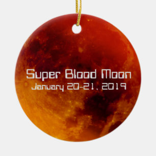 Super Blood Moon Eclipse 2019 Ceramic Ornament