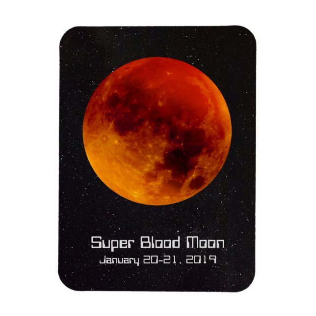 Super Blood Moon Eclipse 2019 Magnet (Vertical)