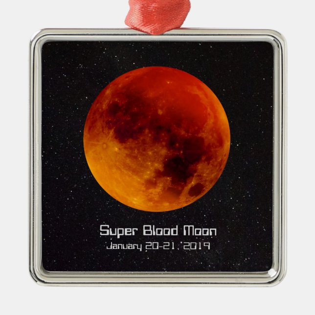 Super Blood Moon Eclipse 2019 Metal Ornament (Front)