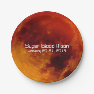 Super Blood Moon Eclipse 2019 Paper Plates