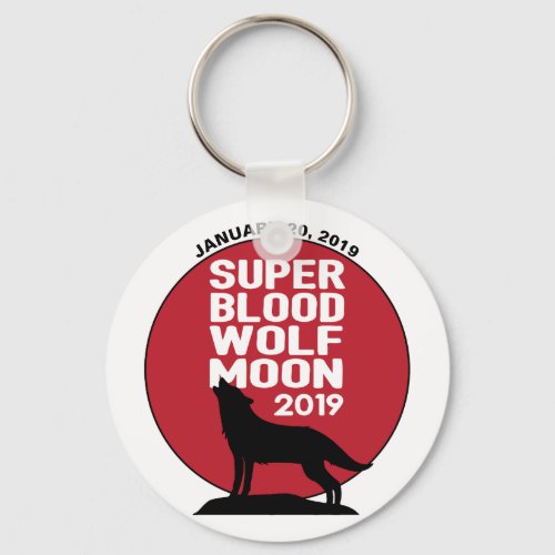 Super Blood Wolf Moon Lunar Eclipse 2019 Keychain