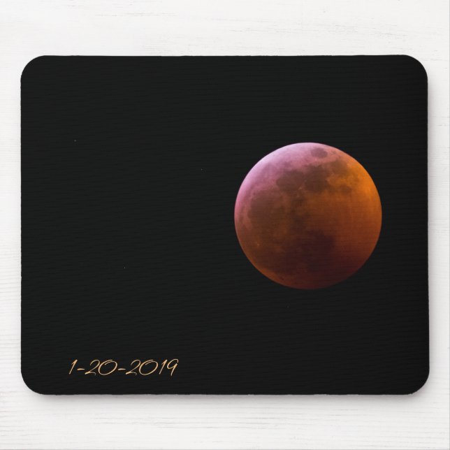 Super, Blood, Wolf Moon - Total Lunar Eclipse Mouse Pad (Front)