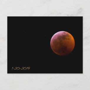 Super Blood Wolf Moon - Total Lunar Eclipse Postcard