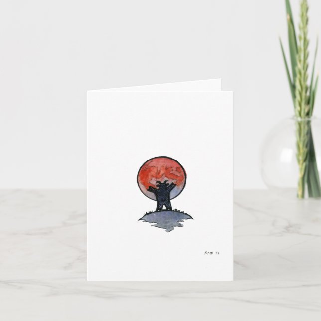"Super Blue Blood Moon," blank greeting card (Front)
