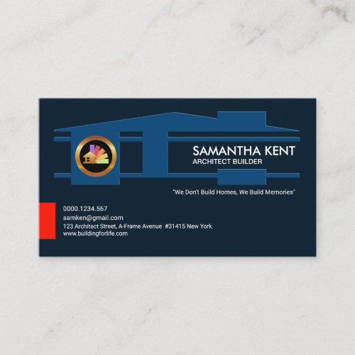 Super Blue Luxurious Home Builder Architect Business Card