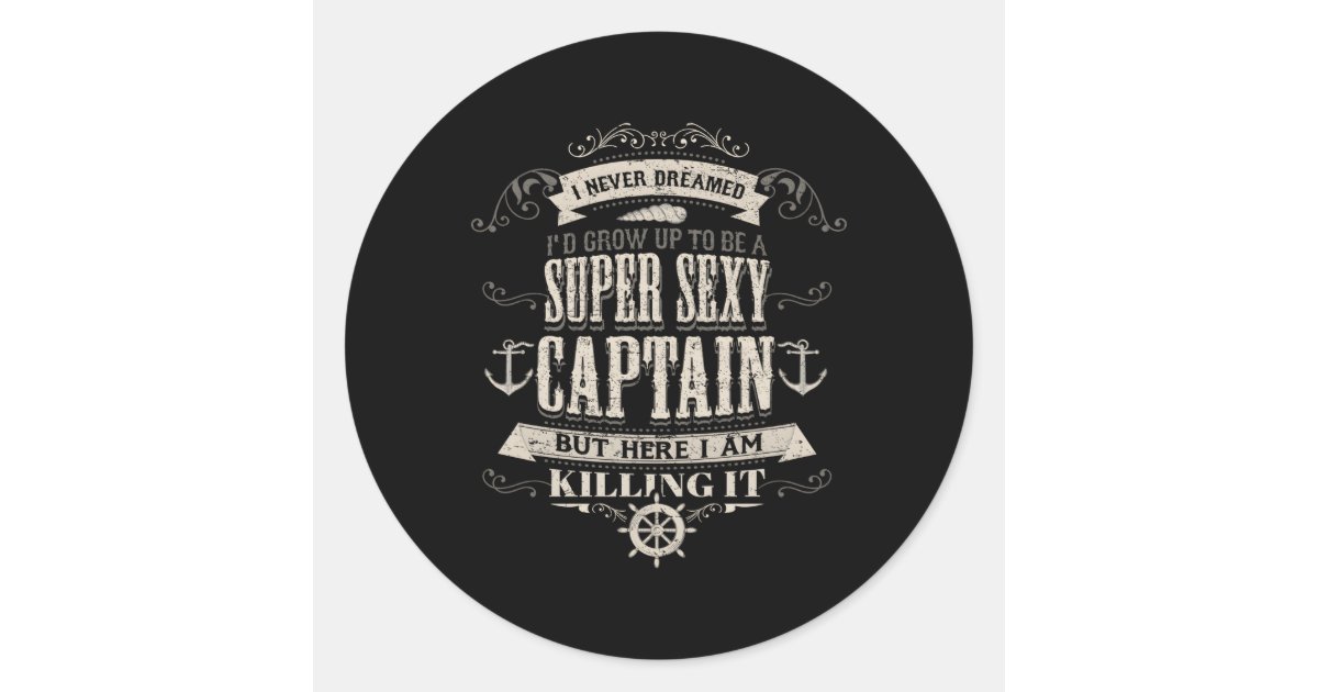 Super Boat Captain Boating Yacht Owner Classic Round Sticker | Zazzle