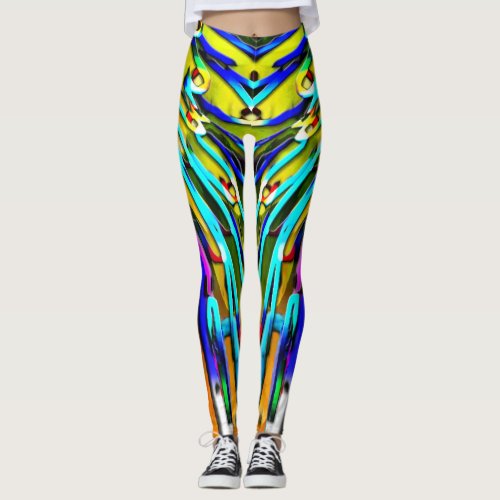 Super bold colors and dramatic pattern leggings
