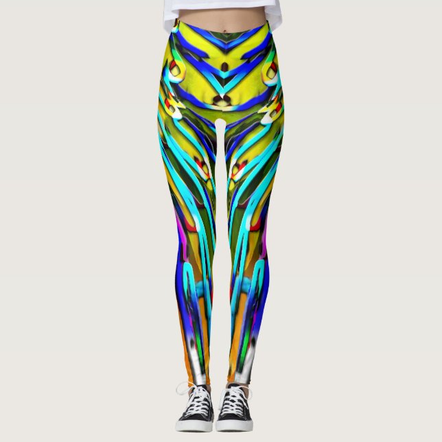 Super bold colors and dramatic pattern leggings (Front)