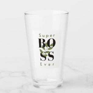 Super Boss Ever Glass Cup gift for boss