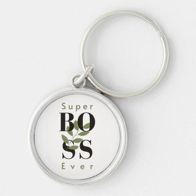 Super Boss Ever Keychain gift for best boss (Front)
