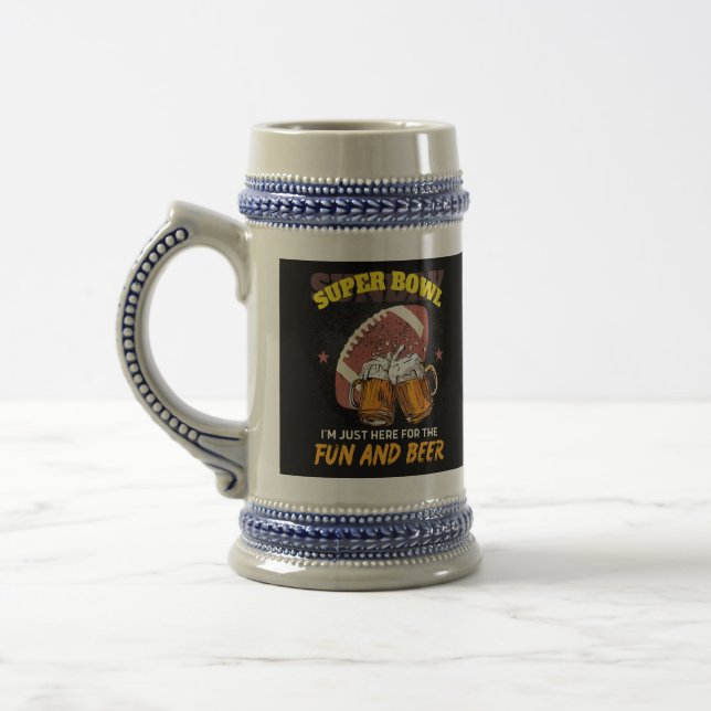 Super Bowl | Just Here For The Fun and Beer Stein (Left)
