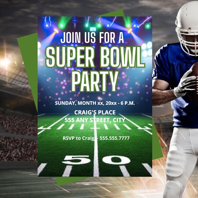 Super Bowl Party Invitation Big Game Night (Super Bowl Party Invitation Big Game Night)