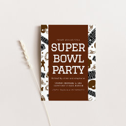 Super Bowl Party Invite with Football Wallpaper