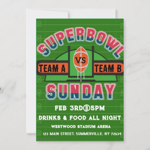 super bowl sunday invitation