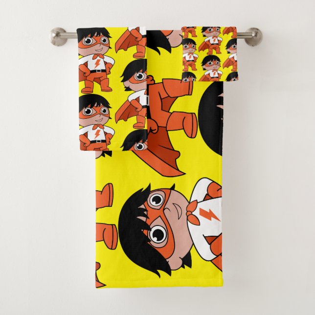 Super Boy Action Hero Bath Towel Set (Insitu)