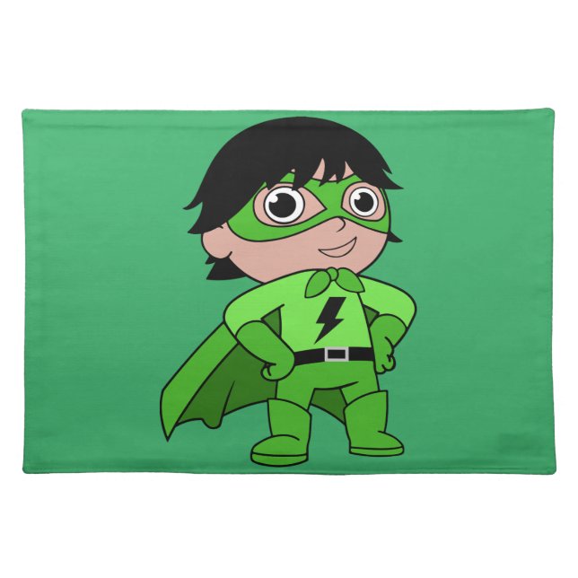 Super Boy Action Hero Cloth Placemat (Front)