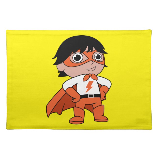 Super Boy Action Hero Cloth Placemat (Front)