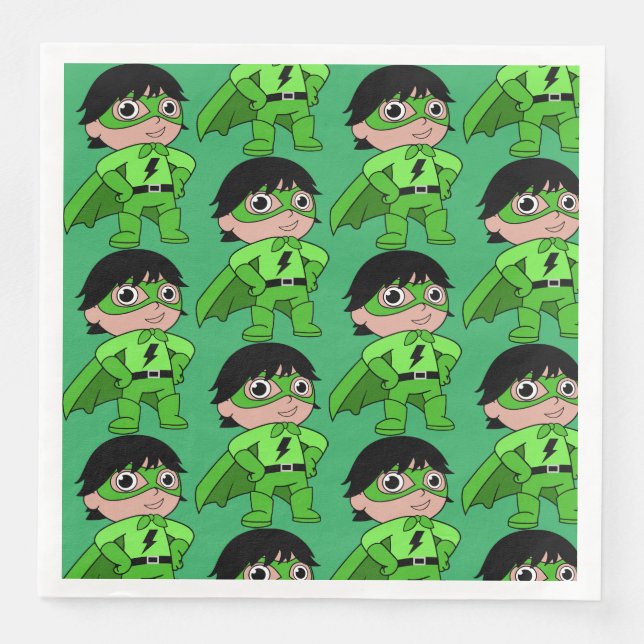 Super Boy Action Hero Paper Dinner Napkins (Front)