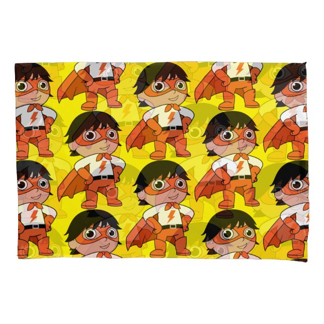 Super Boy Action Hero Pillow Case (Front)
