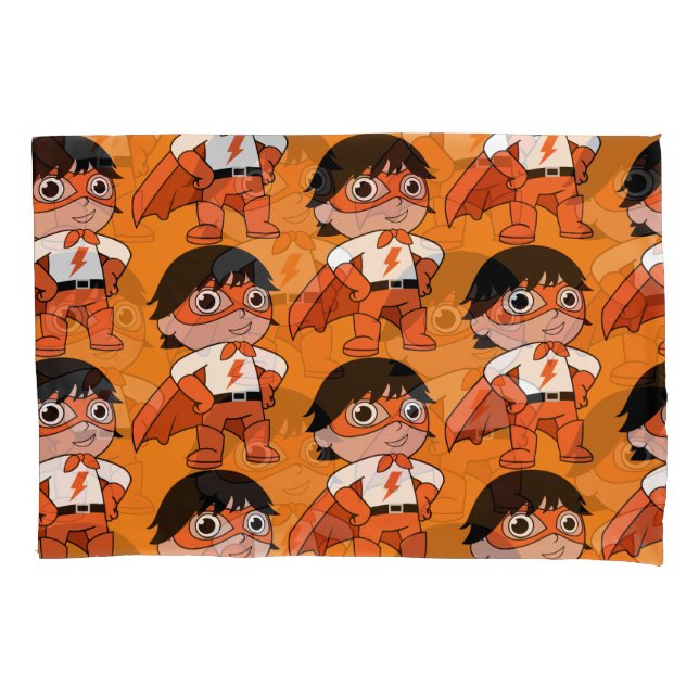 Super Boy Action Hero Pillow Case (Front)