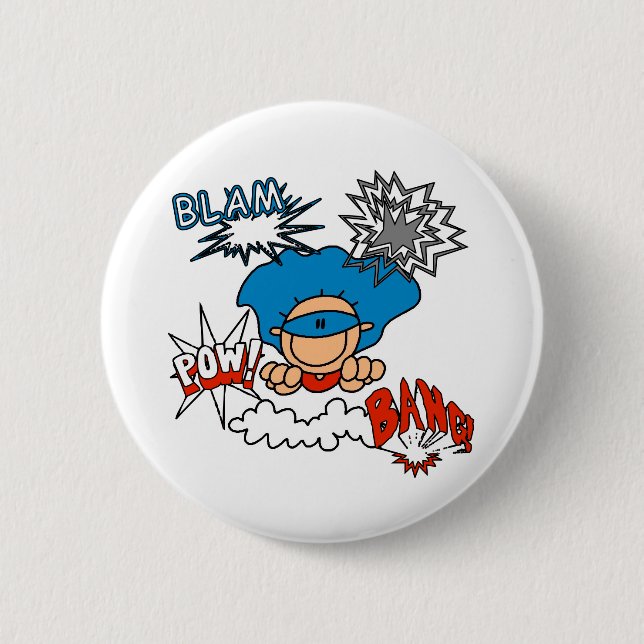 Super Boy Blam Bang Pow Pinback Button (Front)
