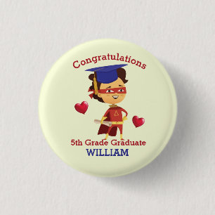 Super Boy Congrats 5th grade Button