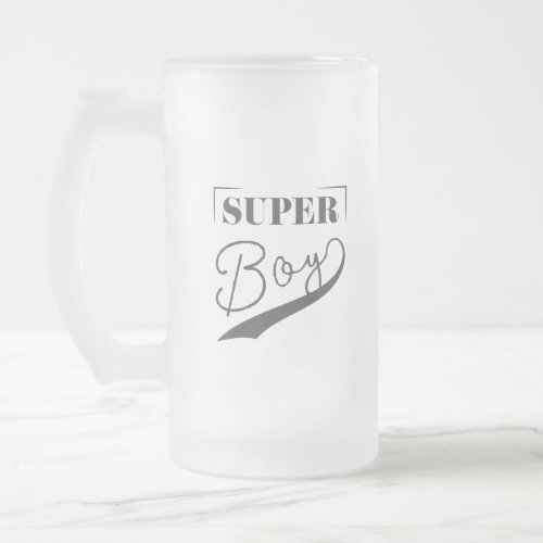 Super Boy Frosted Glass Beer Mug