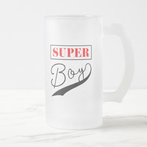 Super Boy  Frosted Glass Beer Mug