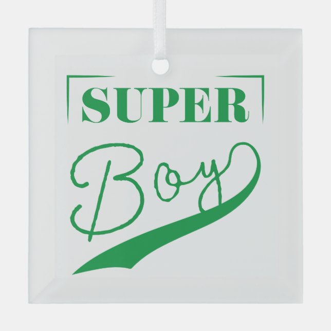Super Boy Glass Ornament (Front)