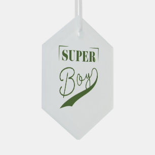 Super Boy Glass Ornament
