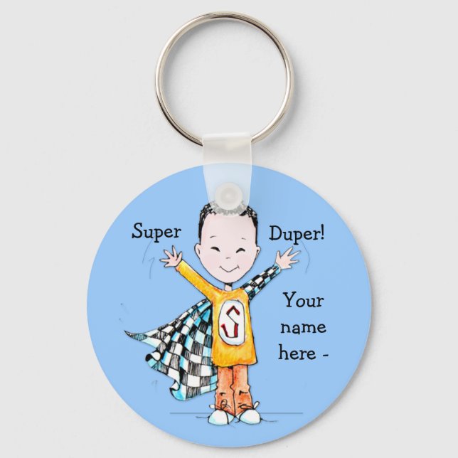 Super Boy keychain or backpack accessory! (Front)