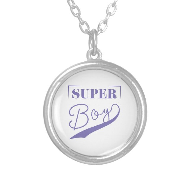 Super Boy Silver Plated Necklace (Front)