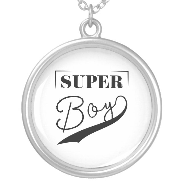 Super Boy Silver Plated Necklace (Front)