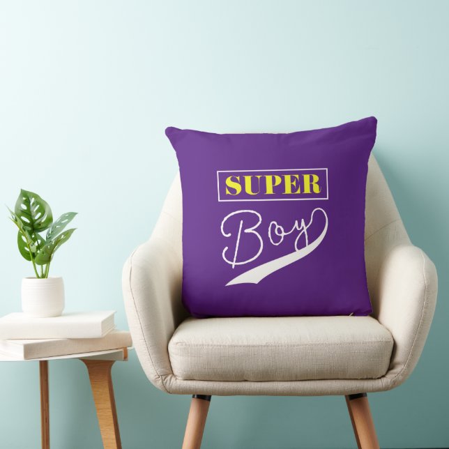 Super Boy Throw Pillow (Chair)