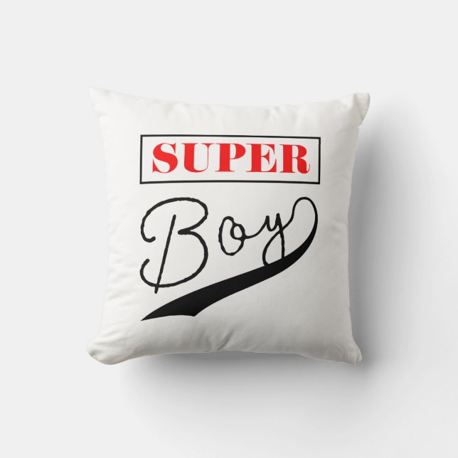 Super Boy  Throw Pillow (Front)