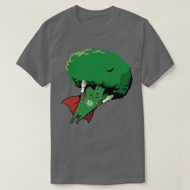 Super Broccoli Vegan Hero by Tobe Fonseca T-Shirt (Design Front)