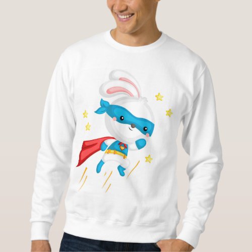 Super Bunny Flying Superhero  Easter Bunny Rabbit Sweatshirt