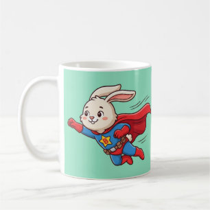 Super Bunny Hero Flying Cartoon Mug