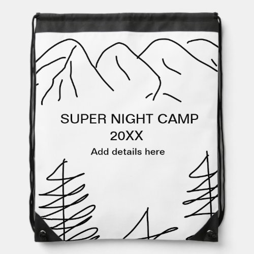 Super camp summer winter add name year travel vacc drawstring bag