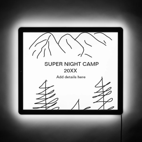 Super camp summer winter add name year travel vacc LED sign