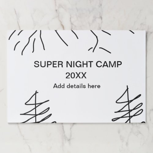 Super camp summer winter add name year travel vacc paper pad